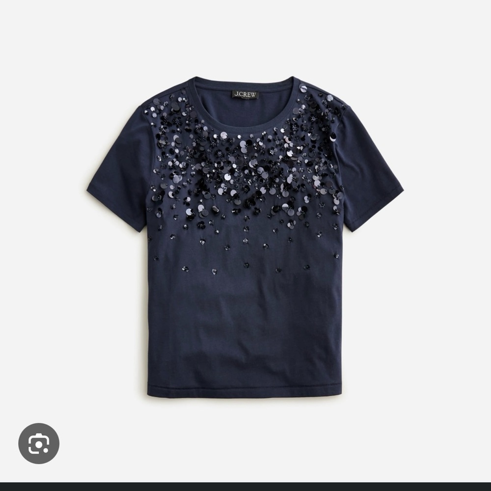 J.Crew Navy Sequin Top